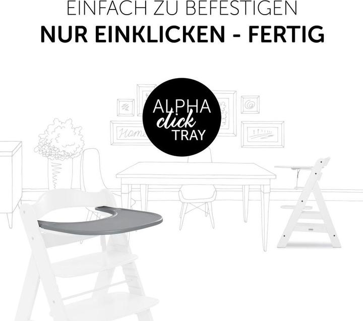 Produktbild Hauck Hochstühle Hochstuhl Alpha Plus Grau - im Sparset inkl. Essbrett (Hochstuhl)