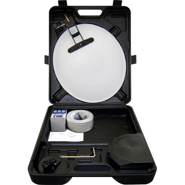 Megasat SAT Camping-Koffer (ohne Receiver) (Parabolantenne, DVB-S / -S2), SAT Spiegel + SAT Antennen, Grau, Schwarz