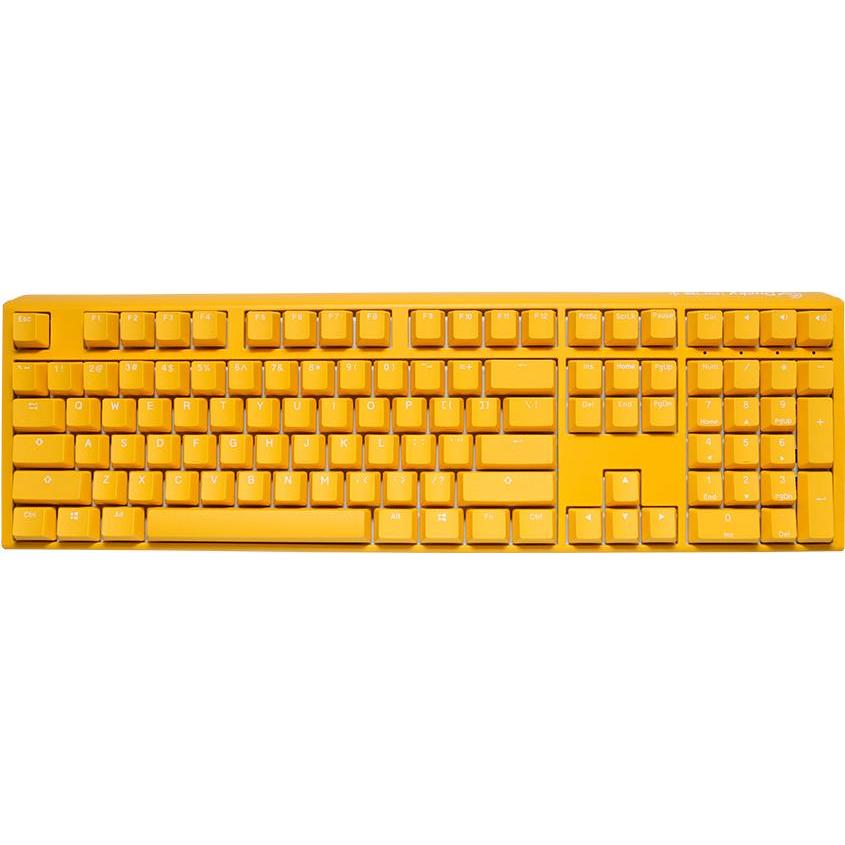 Ducky One 3 yellow gaming keyboard, RGB LED - MX blue (DE, Kabelgebunden), Tastatur, Gelb