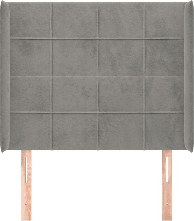 Immagine prodotto vidaXL Kopfteil mit Ohren Hellgrau 103x16x118/128 cm Samt,Farbe (103 x 16 x 128 cm)