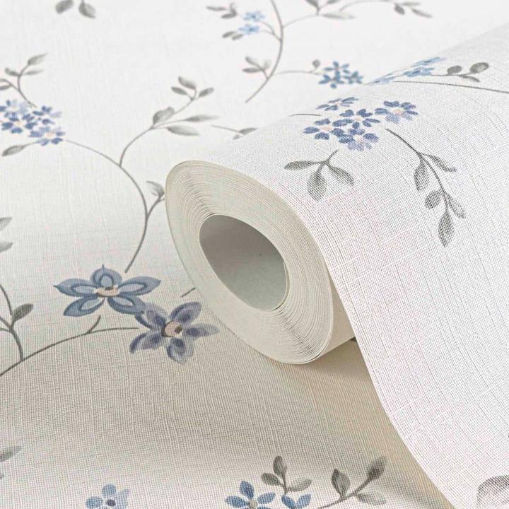 Immagine prodotto A.S. Création Carta da parati floreale grigio crema - Carta da parati in tessuto non tessuto country house A.S. (53 x 1005 cm)