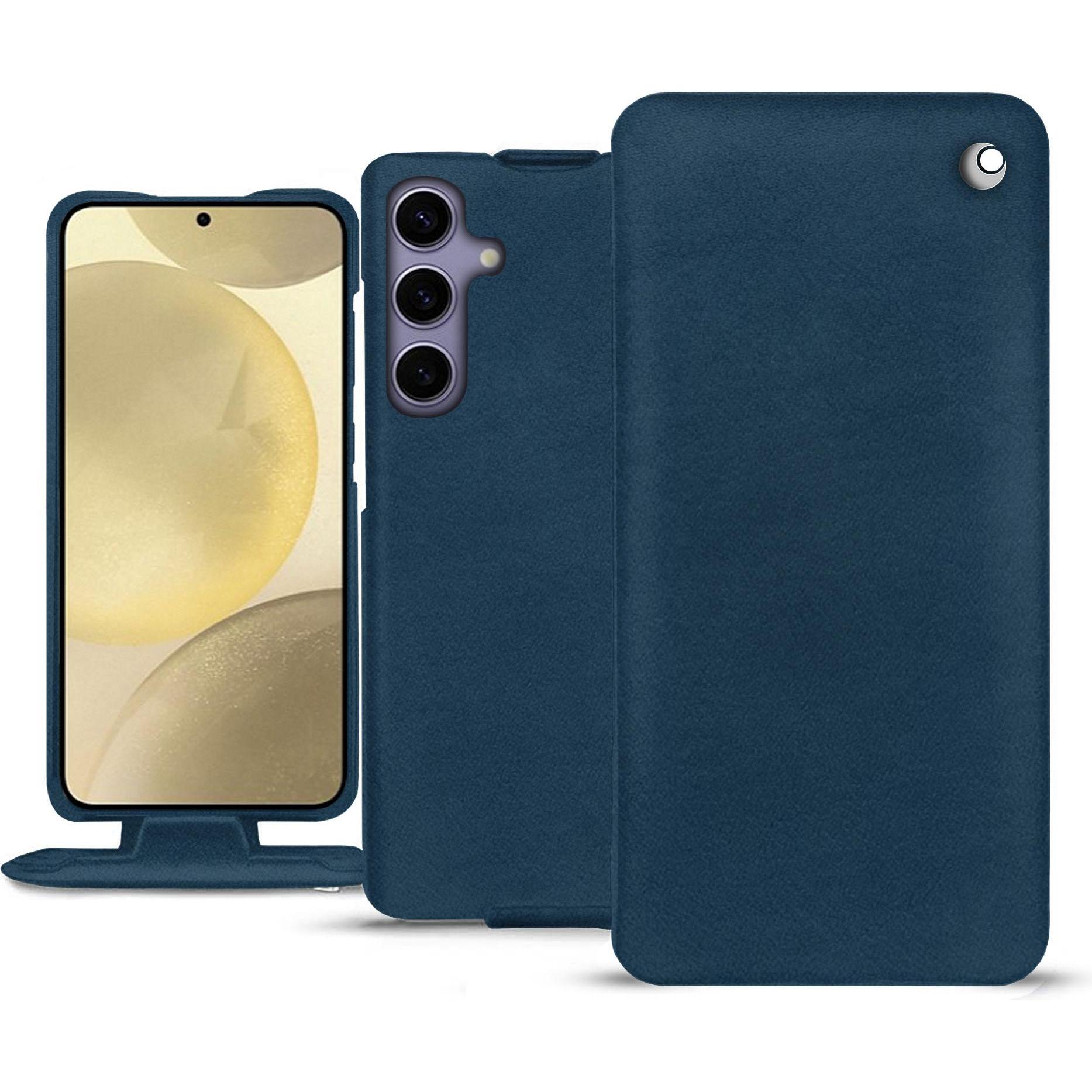 Noreve Lederschutzhülle vertikal (Samsung Galaxy S24+), Smartphone Hülle, Blau