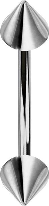 Image du produit Star Piercing Micro banane argent avec deux cônes (Titane, sans laiton)