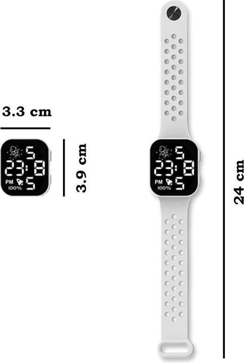 Produktbild Cbx P1 Fashion LED-Digitaluhr mit Silikonarmband 12-Stunden-Anzeige Weiss (33 mm)