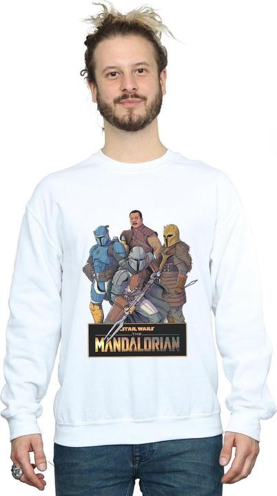 Actual product image Star Wars Mens The Mandalorian Character Collage Sweatshirt (XL)