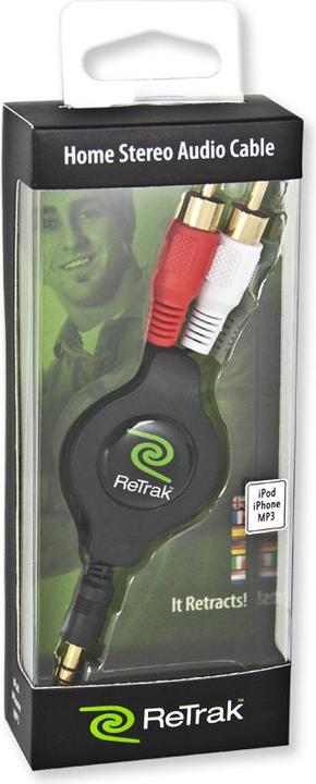 Actual product image ReTrak EUCABLERCA35 audio cable 1 m 3.5mm RCA Black, Silver (1 m, Cinch Cables)