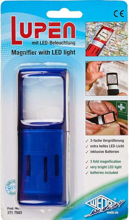 Actual product image Wedo Rectangular magnifiers with LED illumination