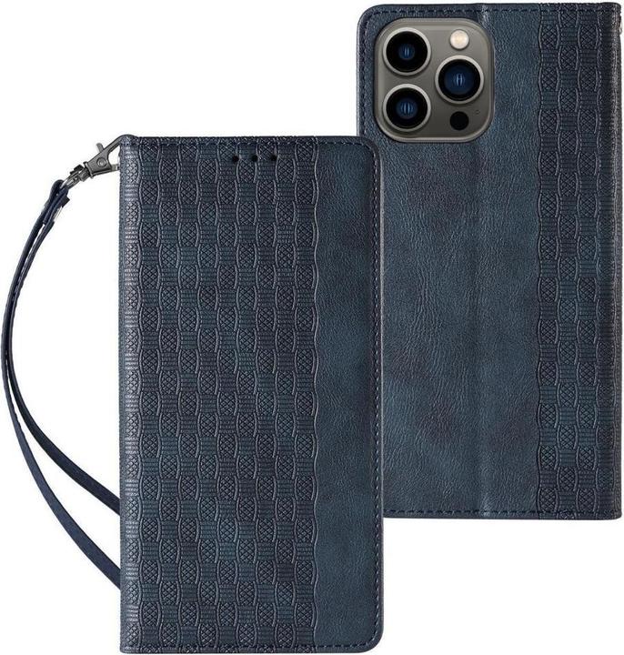 Actual product image Hurtel Magnet Strap Case Case for Samsung Galaxy S23 Ultra Flip Wallet Mini Lanyard Stand Blue (Samsung Galaxy S23 Ultra)