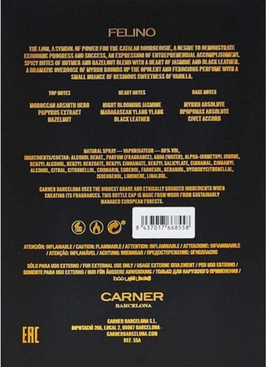 Produktbild Carner Barcelona Felino Extrait de Parfum 50 ml (Extrait De Parfum, 50 ml)