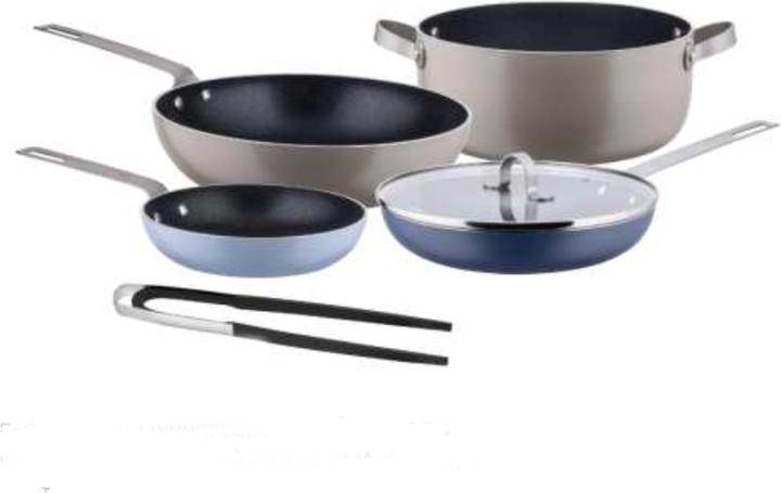 Alessi Cooking pot set TAMA (28 cm, Pan set + pot set, Aluminium)
