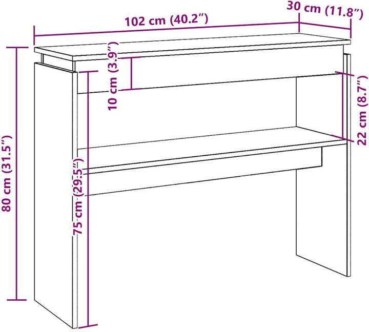 Image du produit vidaXL Konsolentisch (102 x 30 x 80 cm)