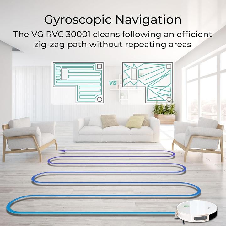 Actual product image Venga 3-in-1 Robot Vacuum with Mop, Gyroscopic Navigation, App Control, 120-Min Runtime (1600 Pa)