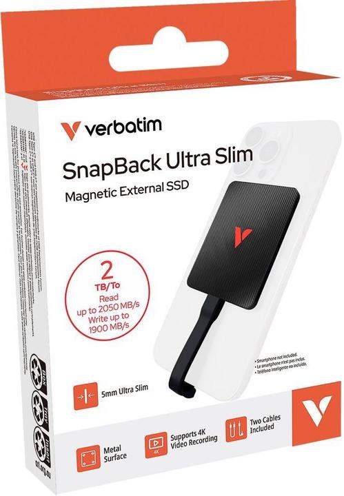 Actual product image Verbatim SSD 2TB SnapBack Ultra Slim SSD 2TB black (2 TB)