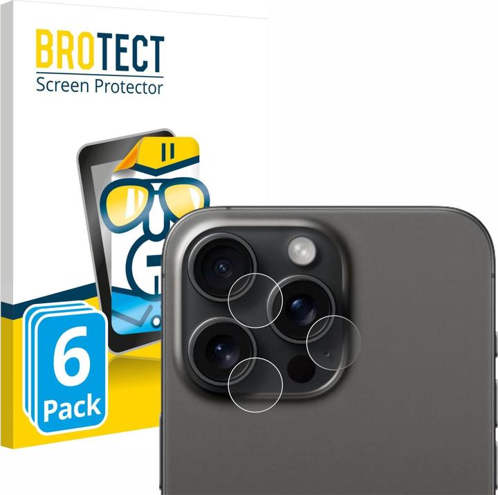 BROTECT Pellicola Trasparente (6 Pezzo/i, Apple iPhone 15 Pro Max)