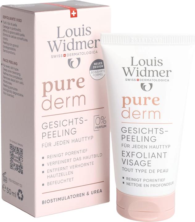 Actual product image Widmer Louis Purederm Gesichtspeeling ohne Parfum 50 ml (Cleansing scrub, 50 ml)