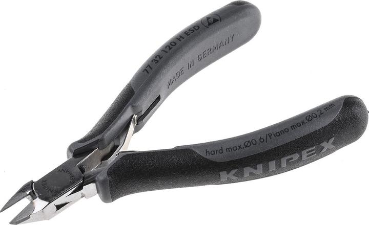 Produktbild Knipex Elektronik-Seitenschneider mit eingesetzter Hartmetallschneide ESD (120 mm)