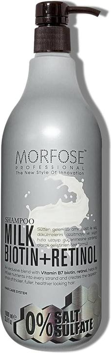 Produktbild Morfose Milk Biotin + Retinol Shampoo 1000ml (1000 ml, Flüssiges Shampoo)