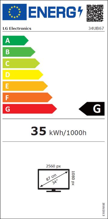 Energie-Label LG 34ub67-B (2560 x 1080 Pixel, 34.25")