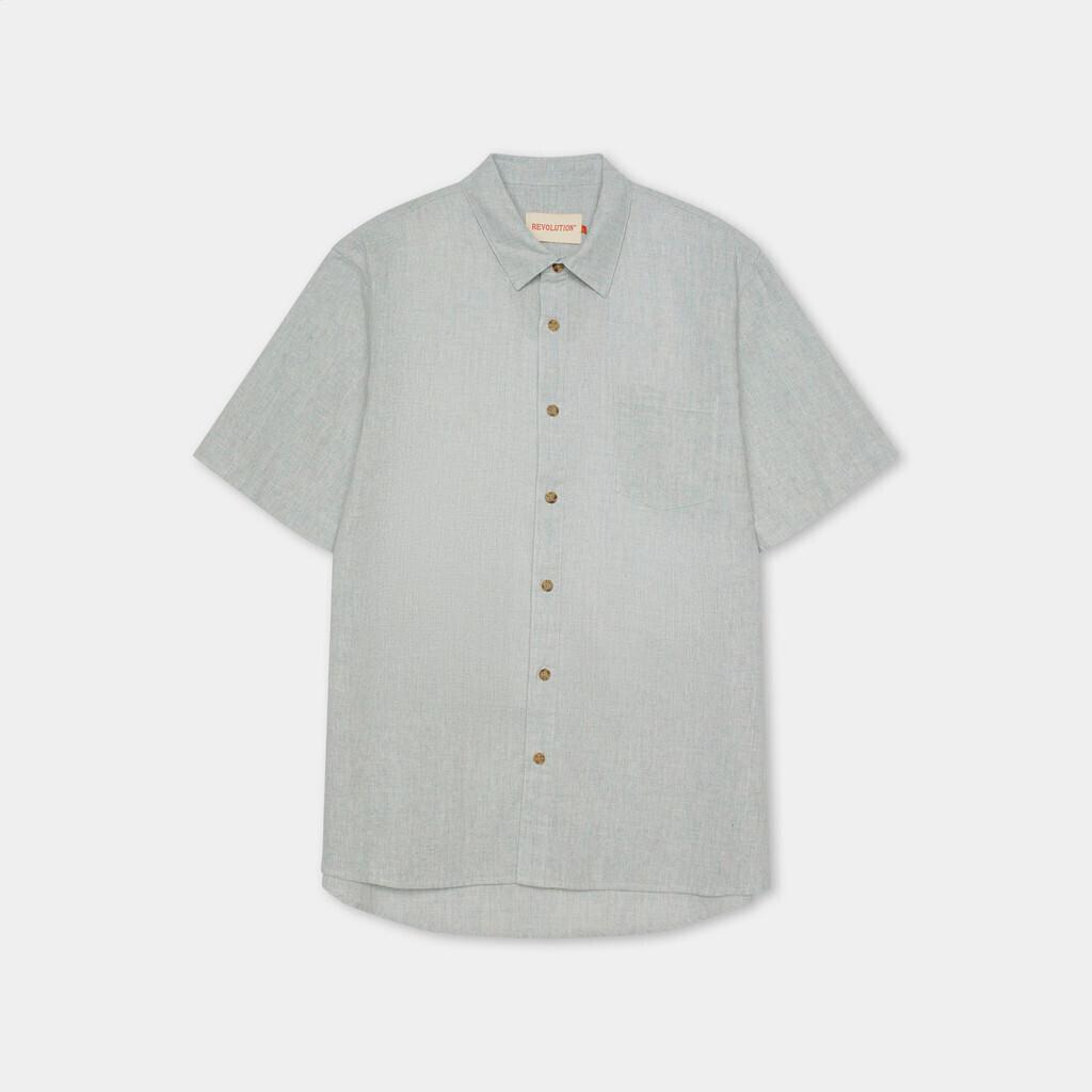 Revolution, Herren, Hemd, hemd mit kurzen ärmeln loose, Blau, (XXL)