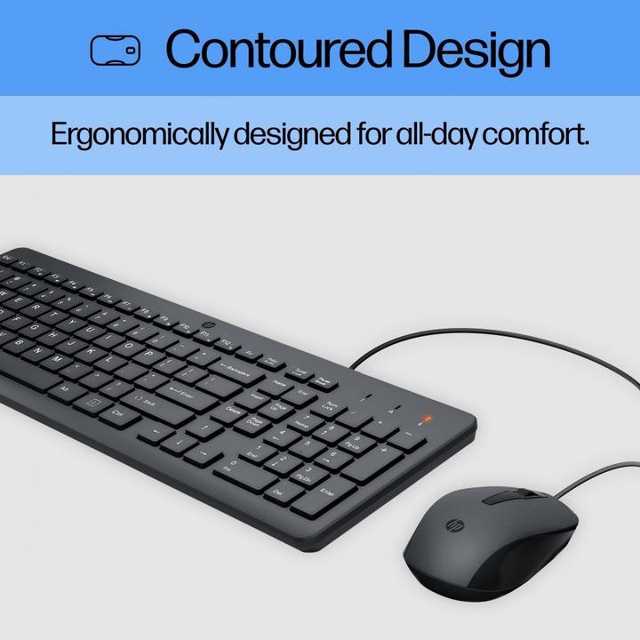 Actual product image HP 150 Wired Mouse and Keyboard (US, Cable)