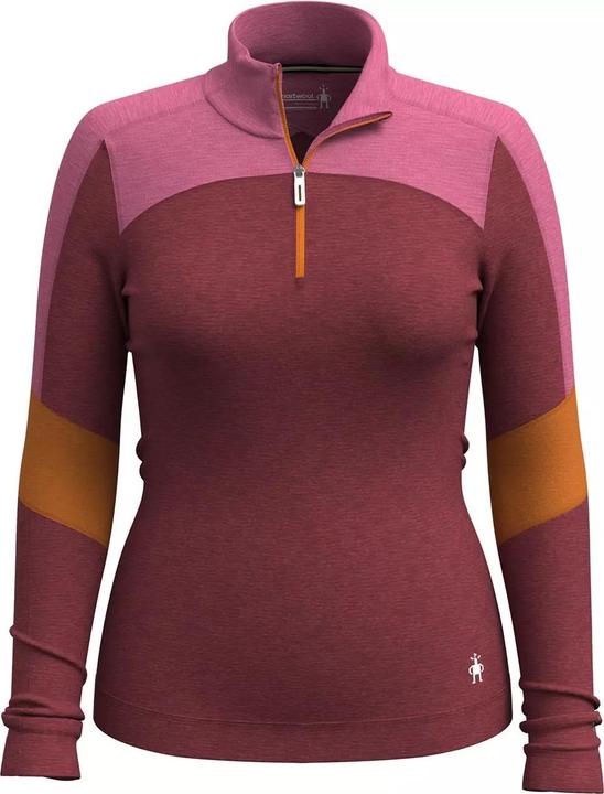 Smartwool Maglia da donna Classic Thermal Merino Base Layer Colorblock 1/4 Zip in scatola (L)