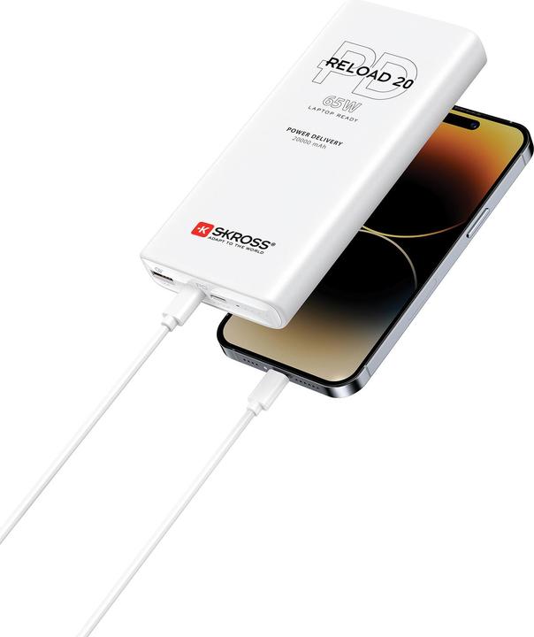 Produktbild Skross Power Bank RELOAD 20000 64W PD White (20000 mAh, 65 W, 74 Wh)