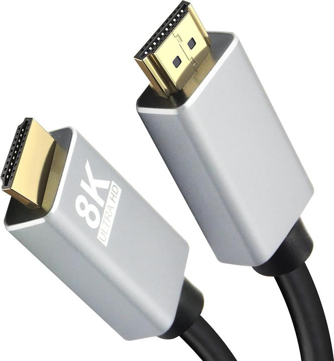 Produktbild Helos Anschlusskabel, HDMI Stecker/Stecker, PREMIUM 8K, 2,0m, schwarz HDMI 2.0 Stecker/Stecker, PREMIUM (2 m)