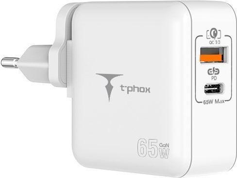Produktbild T-Phox Ladegerät MEGA T-PP09 GAN PD 65W USB/USB-C WEISS (65 W, 2 Ports)