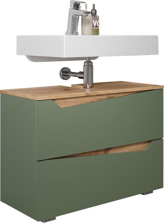 Produktbild Vichy Waschbeckenunterschrank Marelle, Grün/Artisan, 80 x 57.5 cm mit 2 Schubladen
