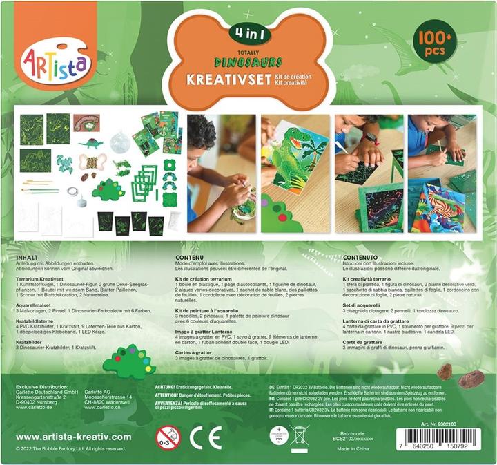 Productafbeelding Artista Creatieve set dinosaurus 4in1