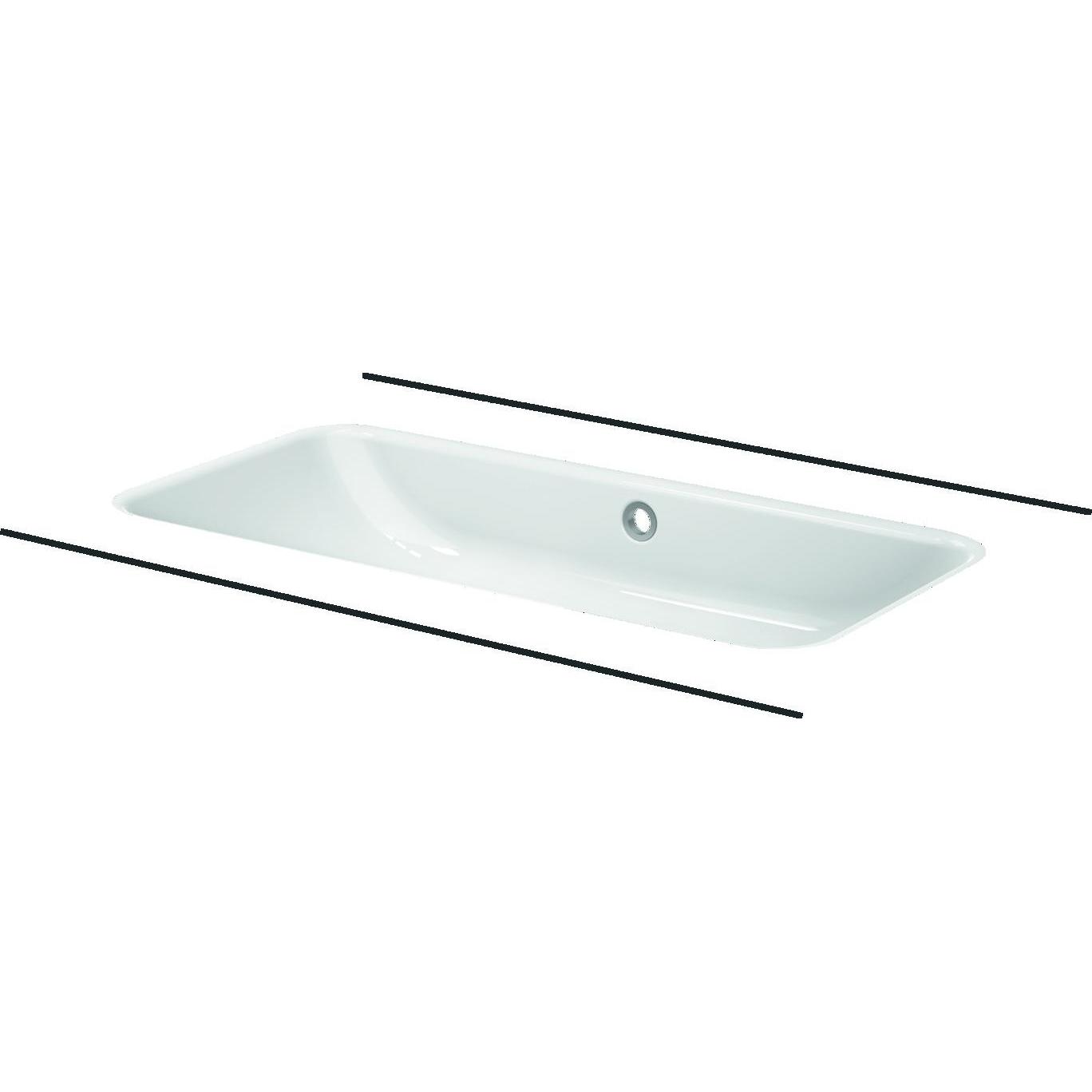 Bette, Waschbecken, One Unterbau-Waschtisch, ohne Hahnloch, mit Überlauf, A137, 767 x 400 mm (767 mm, 400 mm)