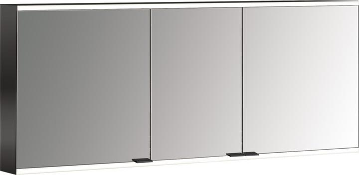 Emco prime 2 Facelift Lichtspiegelschrank, 1600 mm, 3 Türen, mit verspiegelten Seitenwänden, Aufpu (158.50 x 15.20 x 70 cm)