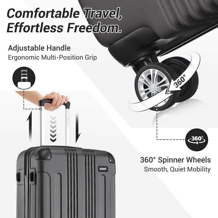 Image du produit Kono 3-teiliges Hartschalen Trolley-Kofferset (113 l)