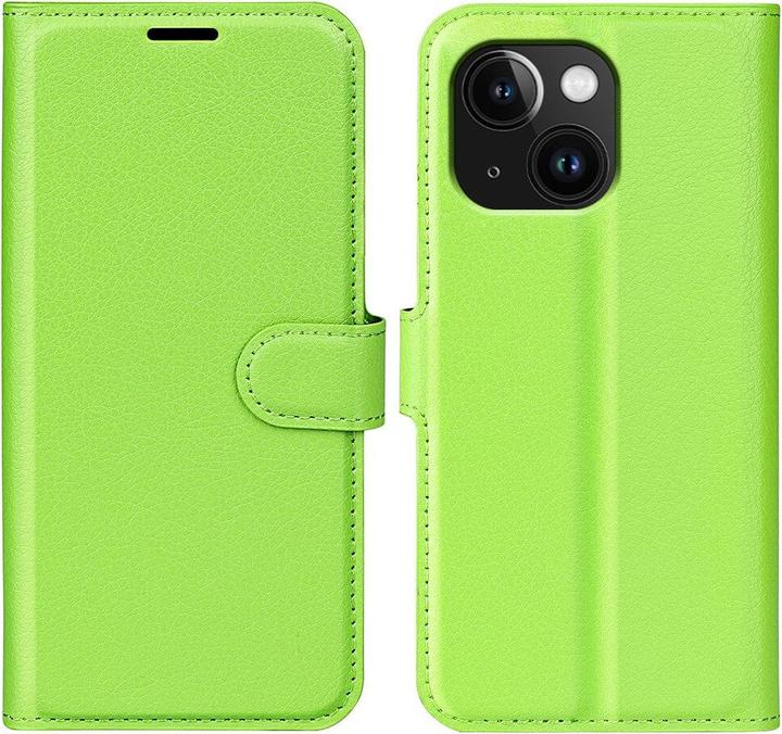 Cover-Discount iPhone 15 - Leder Etui Hülle grün (Apple iPhone 15)