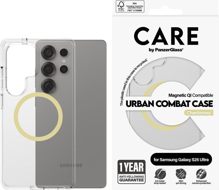 Produktbild PanzerGlass CARE by ® Flagship Case Transparent Urban Combat m. Chardonnay Qi Compatible Samsung Gal (Samsung Galaxy S25 Ultra)