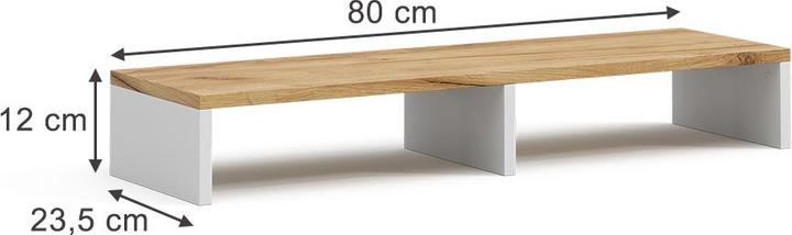 Immagine prodotto Vicco Monitorständer Tomy, Weiss/Goldkraft Eiche, 80 x 12 cm