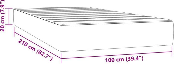 Produktbild vidaXL Taschenfederkernmatratze Dunkelgrau Samt (100 x 210 cm)