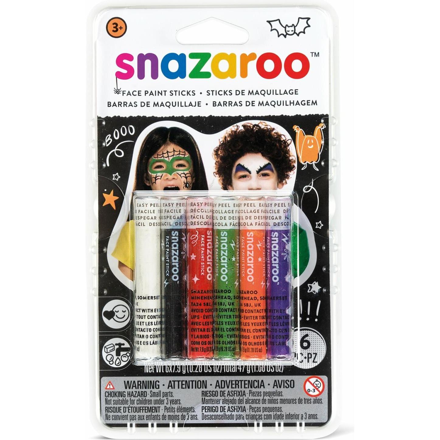 Snazaroo Set von Gesicht und Körper malt in Stöcken Halloween 6pcs