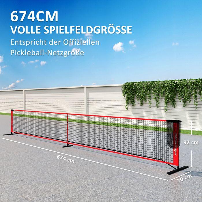 Actual product image Swisshandel24 Pickleball-Netz tragbares Set 6,7 m Pickleball-System mit Ballsammler, Bälle