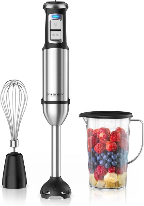 Arendo Stabmixer Set 2000 Watt, Edelstahl, Handmixer, stufenlose Regelung, Abnehmbar, DC-Motor, ergonomisch