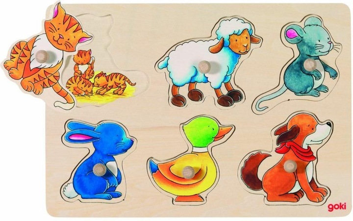 Actual product image Goki Wooden Puzzle Bubble Mother and Child (6 pieces)
