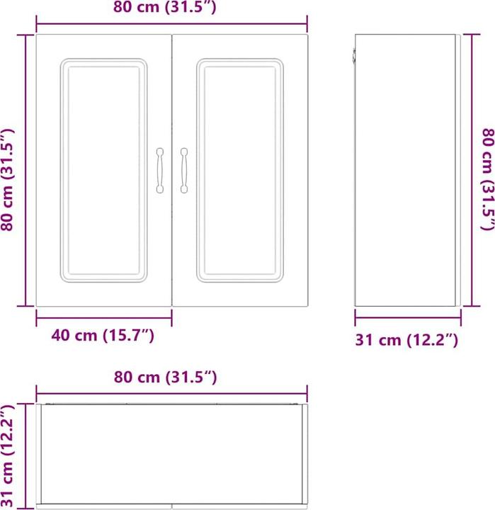 Immagine prodotto vidaXL Küchenschrank (80 x 31 x 80 cm)