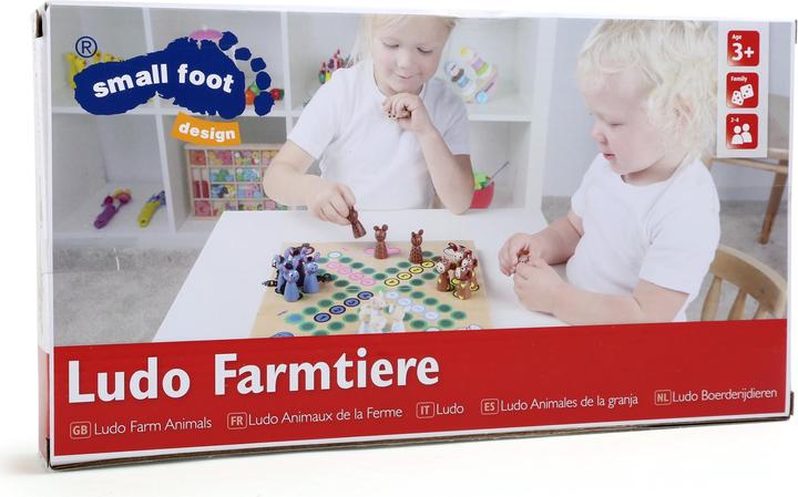 Actual product image small foot Ludo farm animals (English, French, German, Italian, 2 - 4 Players)