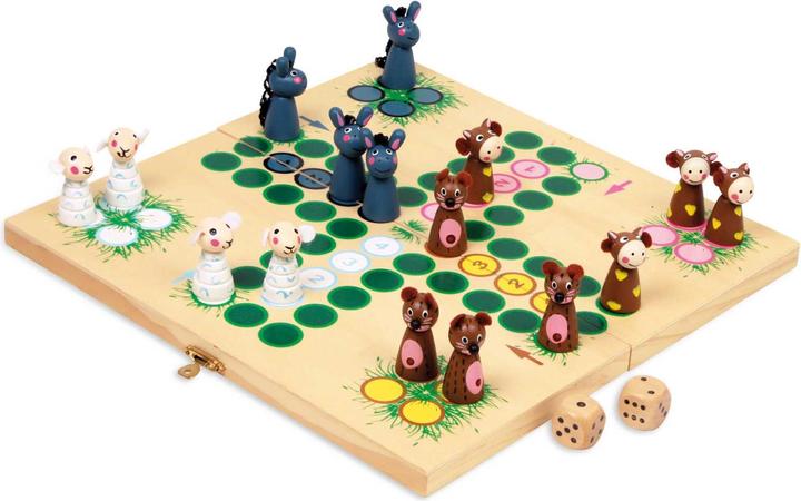 Actual product image small foot Ludo farm animals (English, French, German, Italian, 2 - 4 Players)