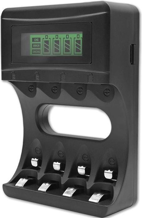 Produktbild Qoltec Batterieladegerät für Ni MH Type R03 AAA R6 AA | 1800mA (AA, AAA, Ladegerät ohne Akku)