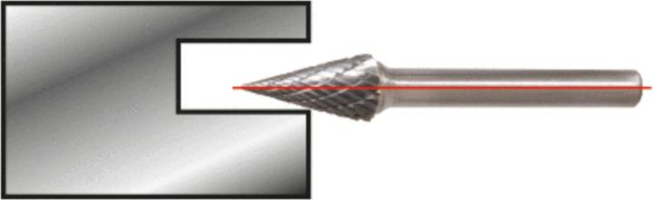 Actual product image KS Tools HM pointed taper burr shape M