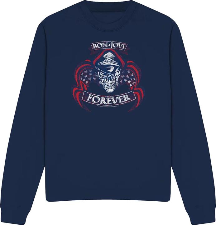 Actual product image Bon Jovi Unisex Adult Forever Skull Sweatshirt (4XL)