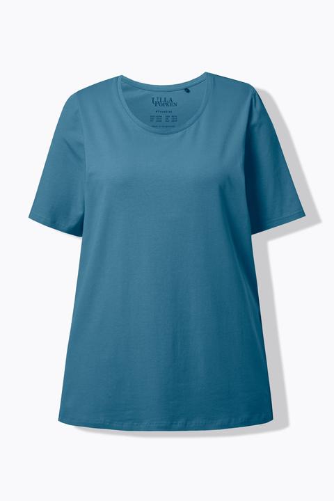 Actual product image Ulla Popken Essential Round Neck Stretch Tee (54)