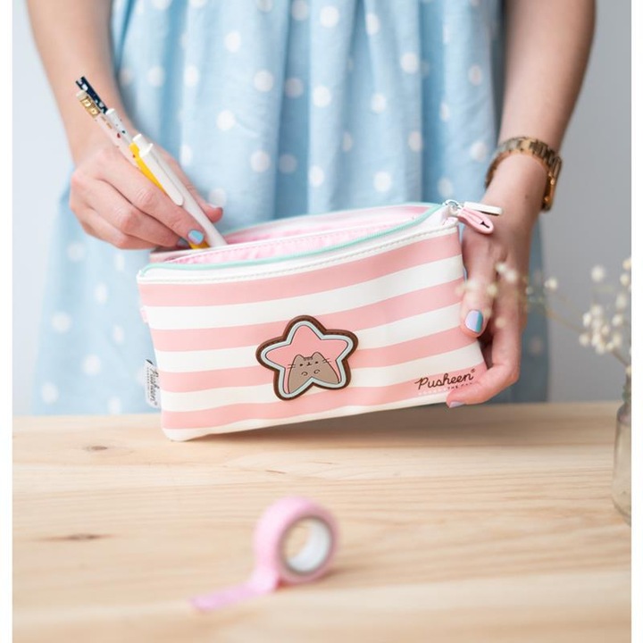 Immagine prodotto Astuccio Pusheen rosa/bianco, 21,5 x 12 cm