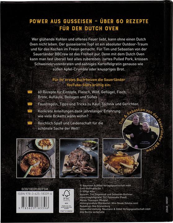 Produktbild Sauerländer BBCrew Dutch Oven (Deutsch, Sauerländer BBCrew, Sebastian Buchner, Tim Ziegeweidt, 2018)